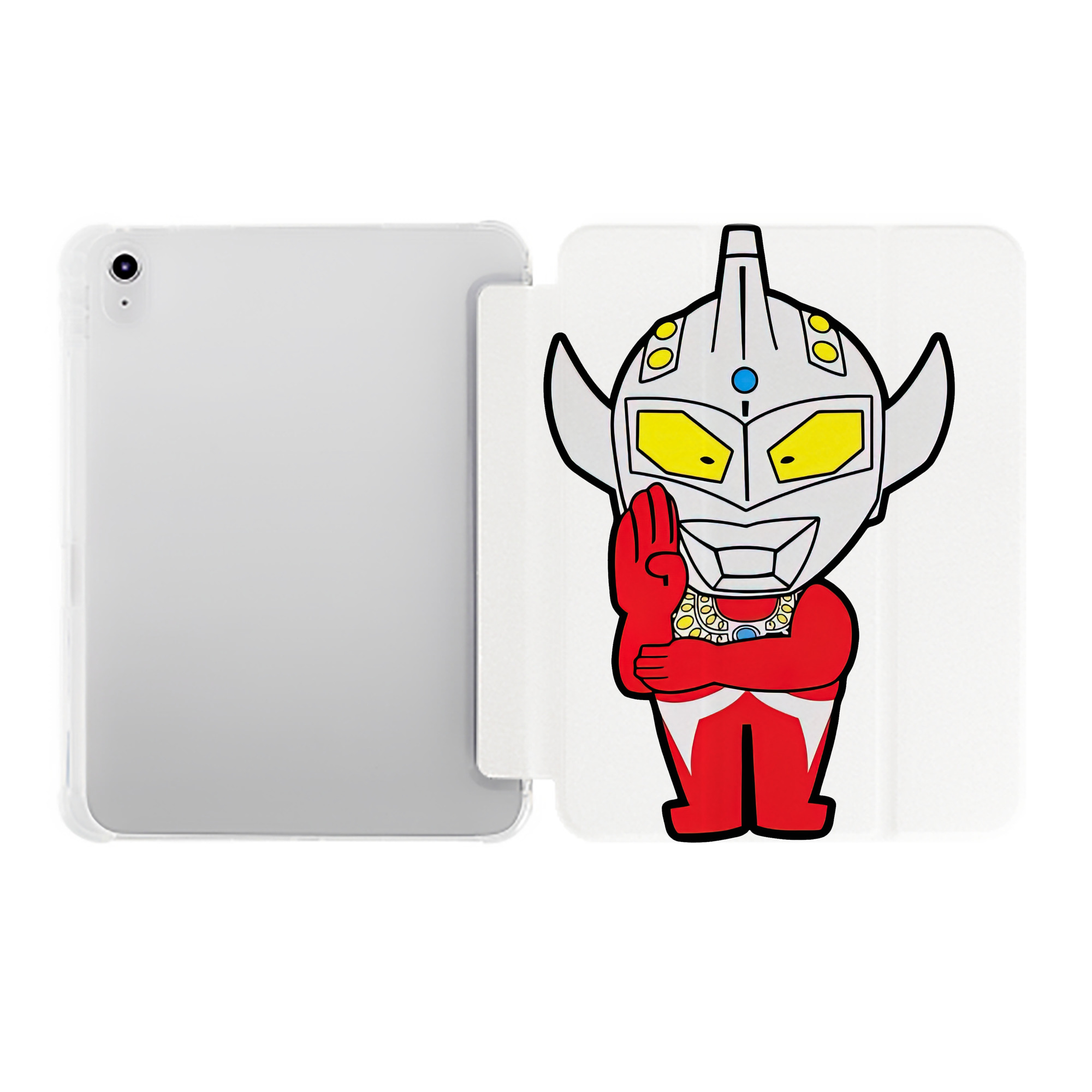 （画像用） ウルトラマン Ultraman IPad ケース ペン収納付き 三つ折りスタンド PUレザー×シリコン 対応機種9.5/10.5/10.9インチ